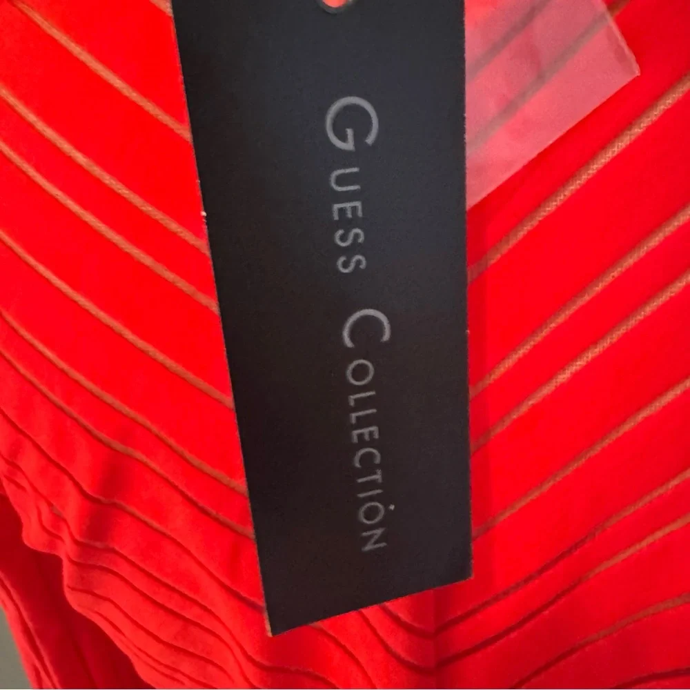 Guess Red Striped Button Down Shirt L. NWT - Picture 7 of 9